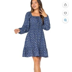 Celebrity Pink Navy Floral Long Sleeve Dress